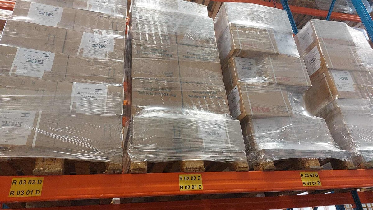 Momentum-Medicines-Donation-at-Warehouse-wiating-for-transport